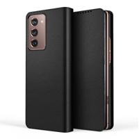 Voor Samsung Galaxy Z Fold2 5G Afneembare Split Horizontale Flip Lederen Case met Card Slots & Afneembare Back Cover (Zwart) - thumbnail