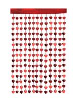 HEMA Glitter gordijn hartjes rood - thumbnail