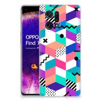 OPPO Find X5 | TPU Hoesje | Blokken Kleurrijk - thumbnail