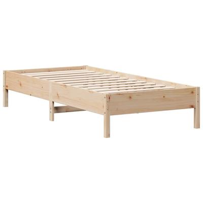 Bed met boekenkast zonder matras massief grenenhout 90x200 cm