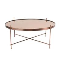 Zuiver Ronde Salontafel 'Cupid' Glas, 82cm, kleur Koper - thumbnail