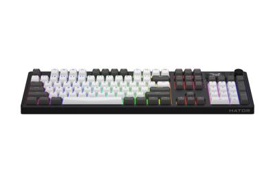 Hator Skyfall Pro Wireless, gaming toetsenbord (Zwart, US lay-out, HATOR Aurum Vanilla Silent, RGB, Double-shot PBT, Hot-swap, 2.4GHz / Bluetooth / USB-C)