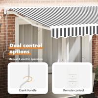 VidaXL Inklapbaar zonnescherm antraciet en wit 350 x 200 cm - thumbnail