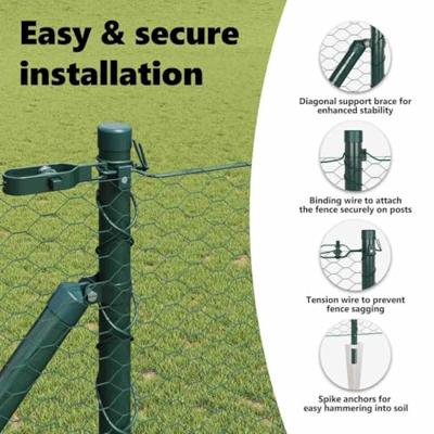 VidaXL Afrasteringspaal groen 10 x 1,2 m (25 mm gaas) staal en pvc VidaXL Afrasteringspaal groen 10 x 1,2 m (25 mm gaas) staal en pvc