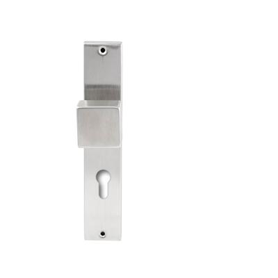 Hardbrass Knopkruk Quadro op rechthoekig langschild profielcilindergat 72mm - RVS Hardbrass Knopkruk Quadro op rechthoekig langschild profielcilindergat 72mm - RVS