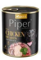 DOLINA NOTECI Piper Chicken hearts with spinach - Nat hondenvoer - 800 g - thumbnail