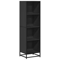 Boekenkast 40x35x139 cm bewerkt hout zwart - thumbnail