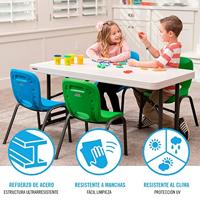 Vouwtafel Lifetime Crème 122 x 86 x 61 cm Staal Plastic - thumbnail