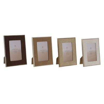 Fotolijsten Home ESPRIT Bruin Beige Fluweel Kristal Modern (4 Stuks)
