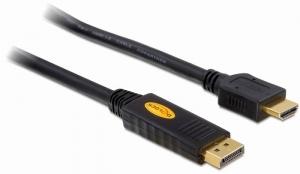 Delock 82441 DisplayPort-kabel HDMI / DisplayPort Aansluitkabel DisplayPort-stekker, HDMI-A-stekker 5 m Zwart Verdraaid, Vergulde steekcontacten, Afgeschermd