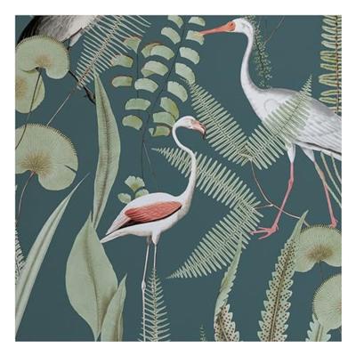 DUTCH WALLCOVERINGS behang flamingo crème- en mintkleurig