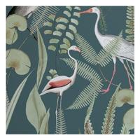 DUTCH WALLCOVERINGS behang flamingo crème- en mintkleurig - thumbnail