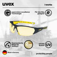 uvex i-works 9194365 Veiligheidsbril Incl. UV-bescherming Antraciet, Geel - thumbnail