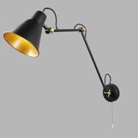 Searchlight Zwart gouden leeslampReadi - 7403BK - thumbnail