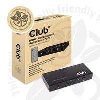 Club 3D hdmi 2.0 uhd switchbox 4 ports adapter (zwart, csv-1370) - thumbnail