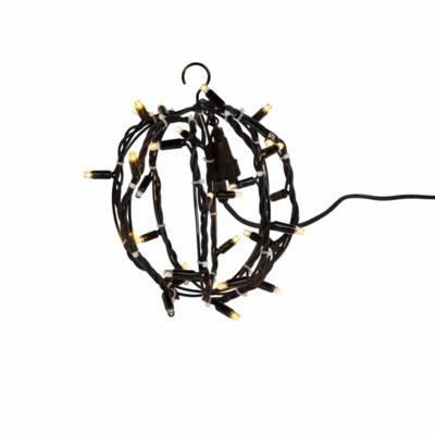 Kerstbal verlichting 20cm extra warm witte LED lampjes 2400K en twinkel 2400K 571-079