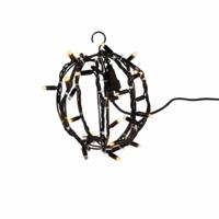 Kerstbal verlichting 20cm extra warm witte LED lampjes 2400K en twinkel 2400K 571-079 - thumbnail