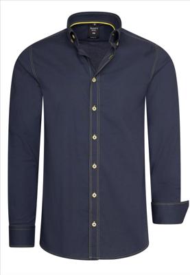 Italian Style - Heren Overhemd - Antraciet Navy - Casual - Style-Italy Italian Style - Heren Overhemd - Antraciet Navy - Casual - Style-Italy