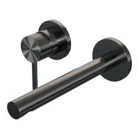 BRAUER Stripe Inbouw Wastafelmengkraan - rechte uitloop en rozetten - model A2 - gunmetal geborsteld PVD 5-GM-335 - thumbnail