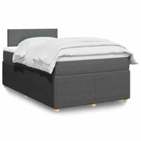 Boxspring met matras stof donkergrijs 120x190 cm - thumbnail