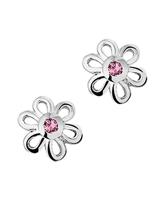 TFT Oorknoppen Bloem Zirkonia Zilver Gerhodineerd Glanzend 8.5 mm x 8 mm - thumbnail