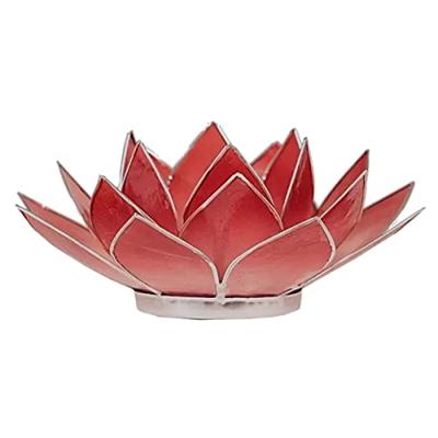 Lotus Sfeerlicht Roze-Rood Zilverrand