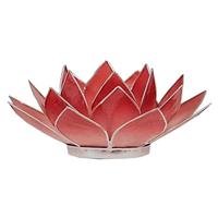 Lotus Sfeerlicht Roze-Rood Zilverrand - thumbnail