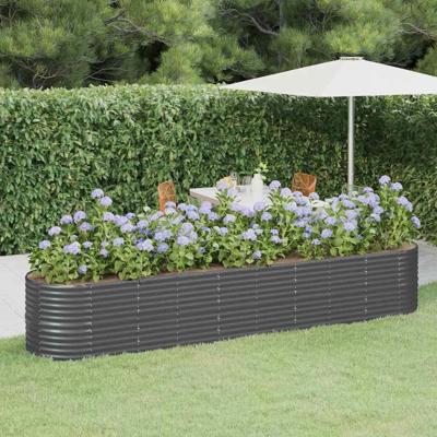 Plantenbak 368x80x68 cm gegalvaniseerd staal antracietkleurig