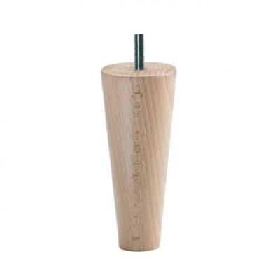 Meubelpoot conisch 5,5 bij 5,5 cm en hoogte 12 cm van massief hout (M8)