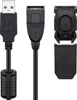Goobay 93284 USB 2.0 Hi-Speed verlengkabel met veiligheidsclip, 2 m zwart - thumbnail