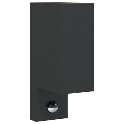 VidaXL Buitenwandlamp met sensor gegoten aluminium zwart