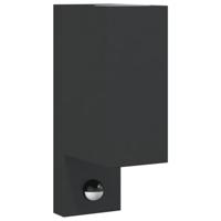 VidaXL Buitenwandlamp met sensor gegoten aluminium zwart - thumbnail