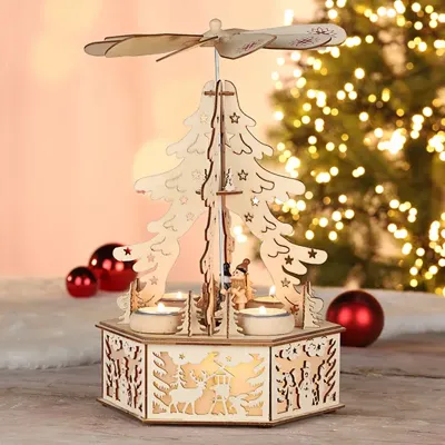 Premium Houten Kerst Piramide Met LED Kerstverlichting - 34 x Ø22,5cm Premium Houten Kerst Piramide Met LED Kerstverlichting - 34 x Ø22,5cm