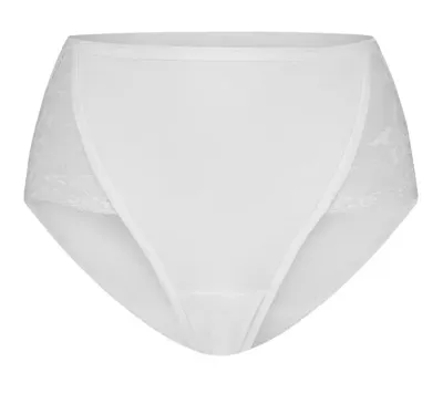 High Leg lace slip dames - Kant - 32292 - Hoog opgesneden kanten dames taille slip - Biologisch katoen - Onderbroek