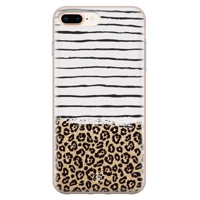 iPhone 8 Plus/7 Plus siliconen telefoonhoesje - Leopard lines iPhone 8 Plus/7 Plus siliconen telefoonhoesje - Leopard lines