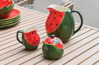 Melk- en Suikerpot Home ESPRIT Rood Groen Keramiek 11,5 x 9 x 11 cm 2 Onderdelen - thumbnail