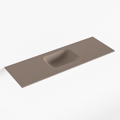 MONDIAZ LEX Smoke solid surface inleg wastafel voor toiletmeubel 90cm. Positie wasbak midden