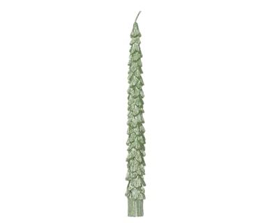 Dinerkaars Kerstboom Wit Mint 25cm 2st