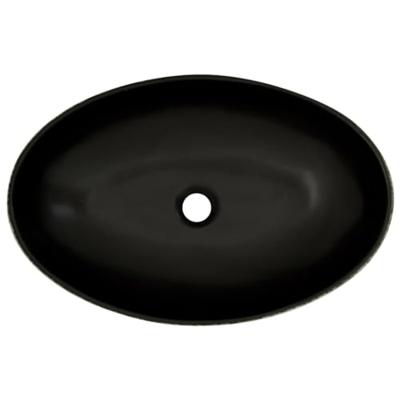 VidaXL Opzetwasbak ovaal 56,5x36,5x13,5 cm keramiek zwart en blauw