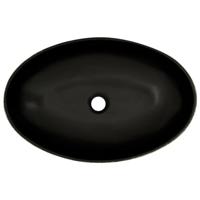 VidaXL Opzetwasbak ovaal 56,5x36,5x13,5 cm keramiek zwart en blauw - thumbnail