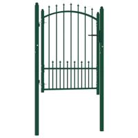 Poort met speerpunten 100x125 cm staal groen - thumbnail