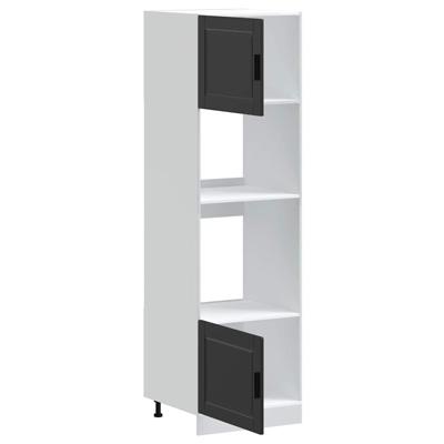 Ovenkasten 2 st Porto bewerkt hout zwart