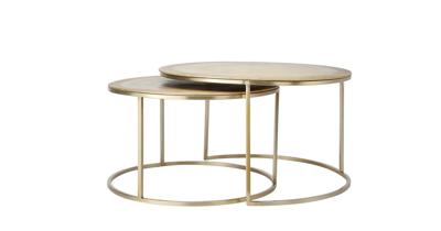 Light & Living Salontafel 'Talca' Set van 2 stuks, 65/75cm, kleur Lichtgoud