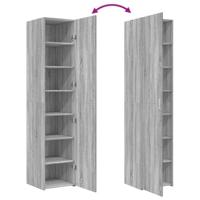 Hoge kast 40x42,5x185 cm bewerkt hout grijs sonoma eikenkleur - thumbnail