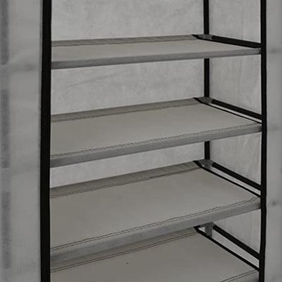 VidaXL Schoenenkast met hoes 58x28x106 cm stof grijs