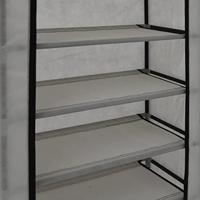 VidaXL Schoenenkast met hoes 58x28x106 cm stof grijs - thumbnail