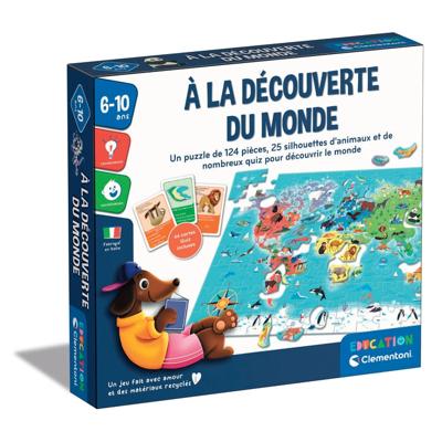 Clementoni - Puzzel om de wereld te ontdekken - Met activiteiten, uitdagingen, loterij en onderzoeksspel - Vanaf 6 jaar