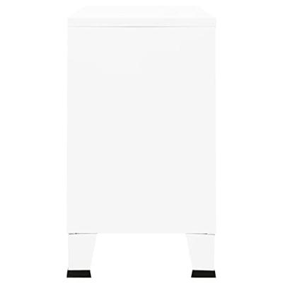 Dressoir 105x35x62 cm metaal en glas wit