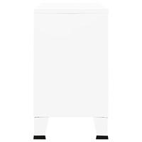 Dressoir 105x35x62 cm metaal en glas wit - thumbnail