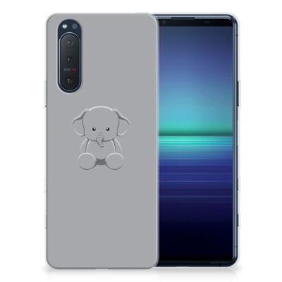 Sony Xperia 5II Telefoonhoesje met Naam Grijs Baby Olifant Sony Xperia 5II Telefoonhoesje met Naam Grijs Baby Olifant